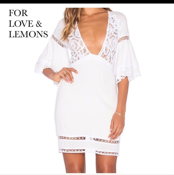 FOR LOVE AND LEMONS WHITE MINI DRESS FITS XS - Picture 2 of 13